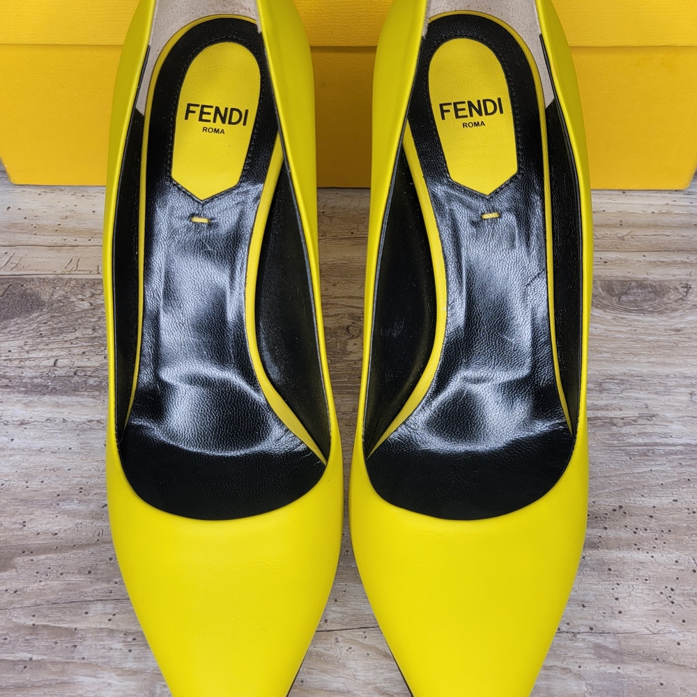 Fendi Neon Yellow Pumps - Picture 8 of 10